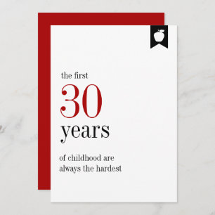 Mlestone Birthday 30års födelsedag Card Inbjudningar