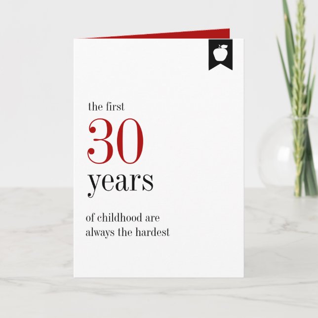 Mlestone Birthday 30års födelsedag Card Kort (Framsida)