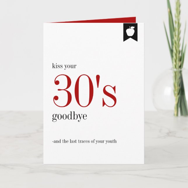 Mlestone Birthday 30års födelsedag Card Kort (Framsida)