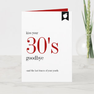 Mlestone Birthday 30års födelsedag Card Kort