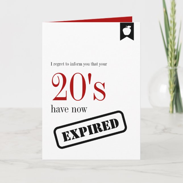 Mlestone Birthday Utgick ut med 30års födelsedag-k Kort (Framsida)