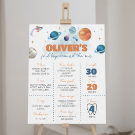 Mlestone-signatur för första födelsedag i rymden poster