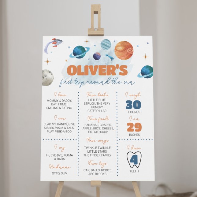 Mlestone-signatur för första födelsedag i rymden poster (Skapare uppladdad)