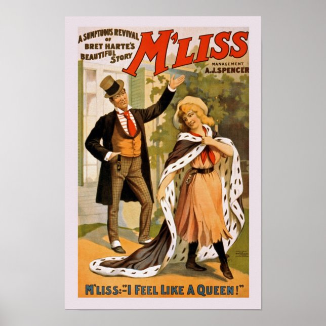 M'Liss känner jag som en drottning Vintage affisch (Framsidan)
