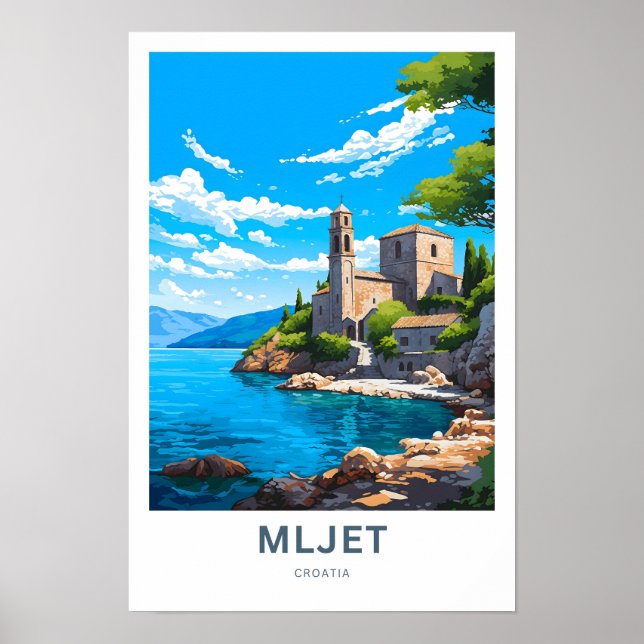Mljet Kroatien Travel Print Poster (Framsidan)