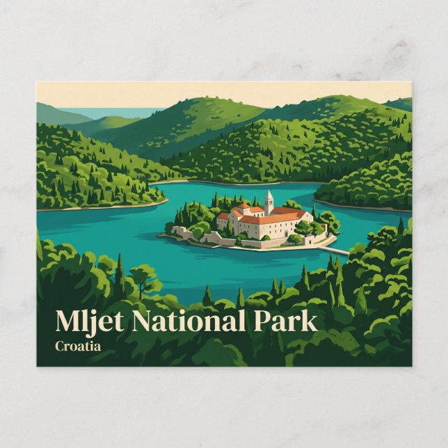 Mljet nationalpark Kroatien Vykort (Framsida)