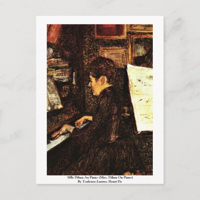 Mlle Dihau Au Piano Vykort (Framsida)