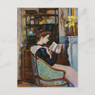 Mlle. Guillaumin läsande, 1907 Vykort