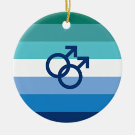 MLM Gay Male Pride Flagga Julgransprydnad Keramik