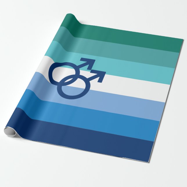 MLM Gay Male Pride Flagga Presentpapper (Utrullad)