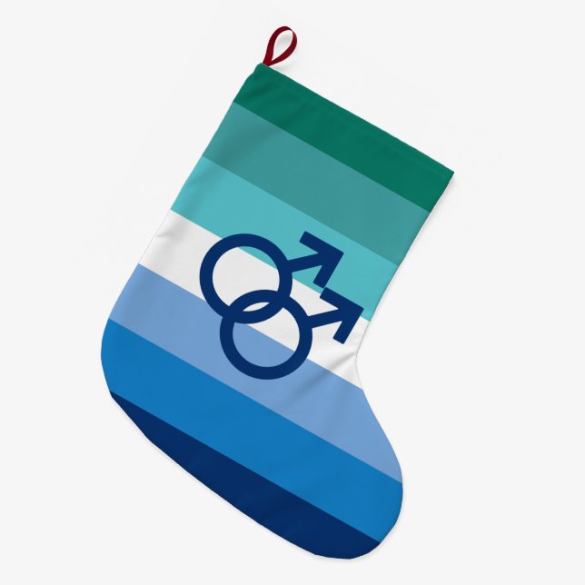 MLM Gay Male Pride Flagga Stor Julstrumpa (Framsidan (Hängande))
