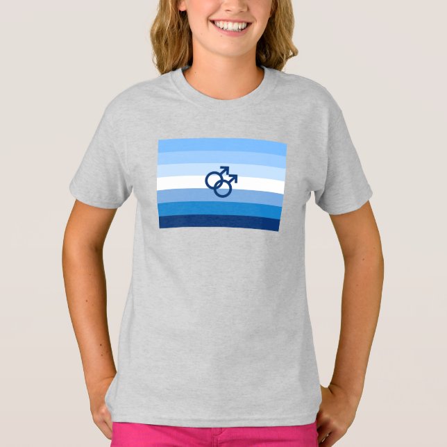 MLM Gay Male Pride Flagga T Shirt (Framsida)