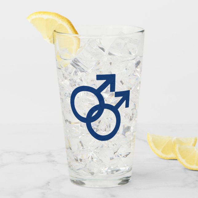 MLM Gay Män Könssymbol Glaskopp (Framsida Ice)