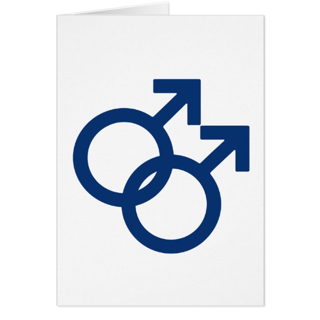 MLM Gay Män Könssymbol Hälsningskort (Framsidan)