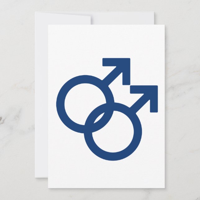 MLM Gay Män Könssymbol Julkort (Framsida)