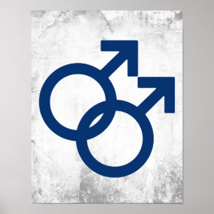 MLM Gay Män Könssymbol Poster