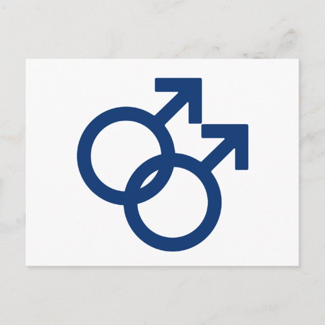 MLM Gay Män Könssymbol Vykort (Framsida)