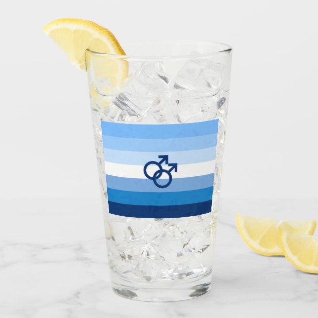 MLM Hbtq-Manliga Prideflagga Glaskopp (Framsida Ice)