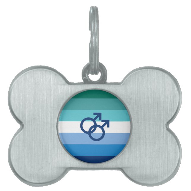 MLM Hbtq-mansstolthetsflagga ID-bricka Husdjur (Framsidan)