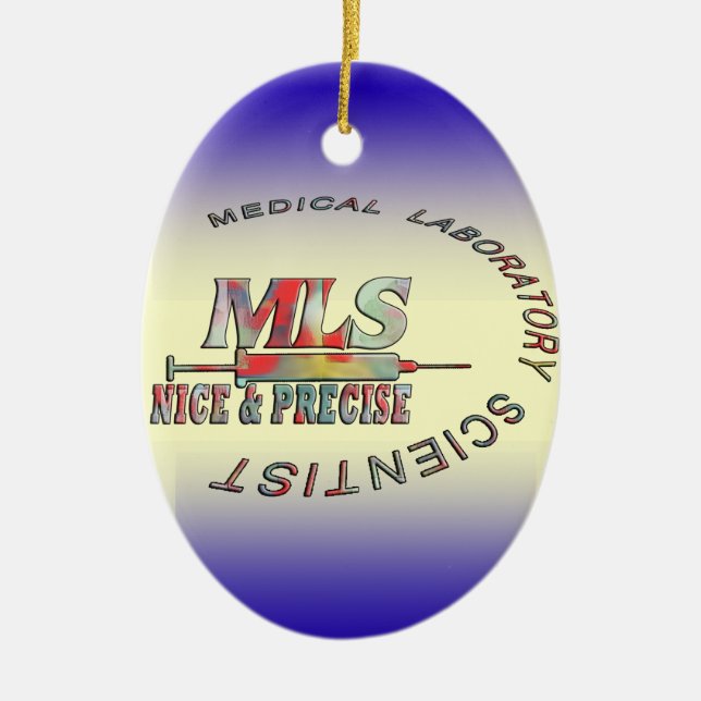 MLS NICE OCH PRECIST MEDICINSKT LABORATORIEVETENSK JULGRANSPRYDNAD KERAMIK (Framsidan)