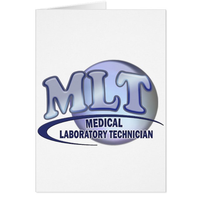 MLT FunBlue-LOGOTYP - MEDICINSK LABORATORIETEKNIKE Hälsningskort (Framsidan)