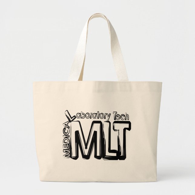 MLT GRUNGE TEXT MEDICAL LABORATORY TECHNICIAN JUMBO TYGKASSE (Framsidan)