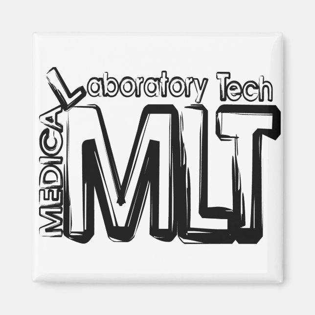 MLT GRUNGE TEXT MEDICAL LABORATORY TECHNICIAN MAGNET (Framsidan)
