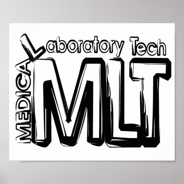 MLT GRUNGE TEXT MEDICAL LABORATORY TECHNICIAN POSTER (Framsidan)