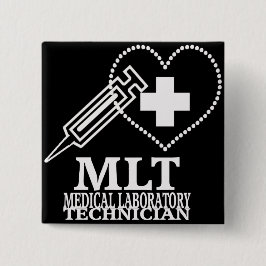 MLT-HJÄRTA SPRUTA MEDICINSK LAB-LOGOTYP KNAPP