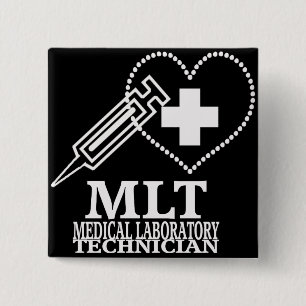 MLT-HJÄRTA SPRUTA MEDICINSK LAB-LOGOTYP KNAPP