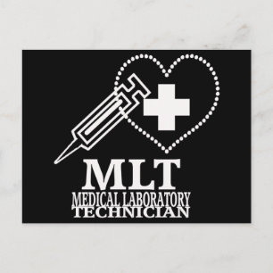 MLT-HJÄRTA SPRUTA MEDICINSK LAB-LOGOTYP VYKORT