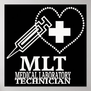 MLT-HJÄRTAT SPRUTA MEDICINSK LABORATORIETECH-LOGOT POSTER