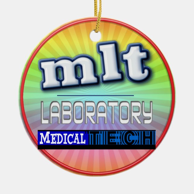 MLT-LOGOTYP - LABORATORY MEDICAL TECH JULGRANSPRYDNAD KERAMIK (Framsidan)