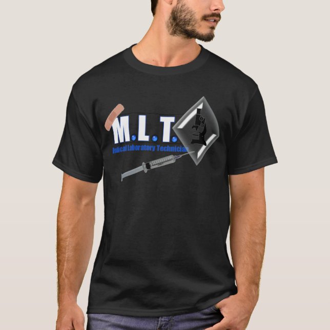 MLT-LOGOTYP med MIKROSKOPET - MEDICINSKT T Shirt (Framsida)