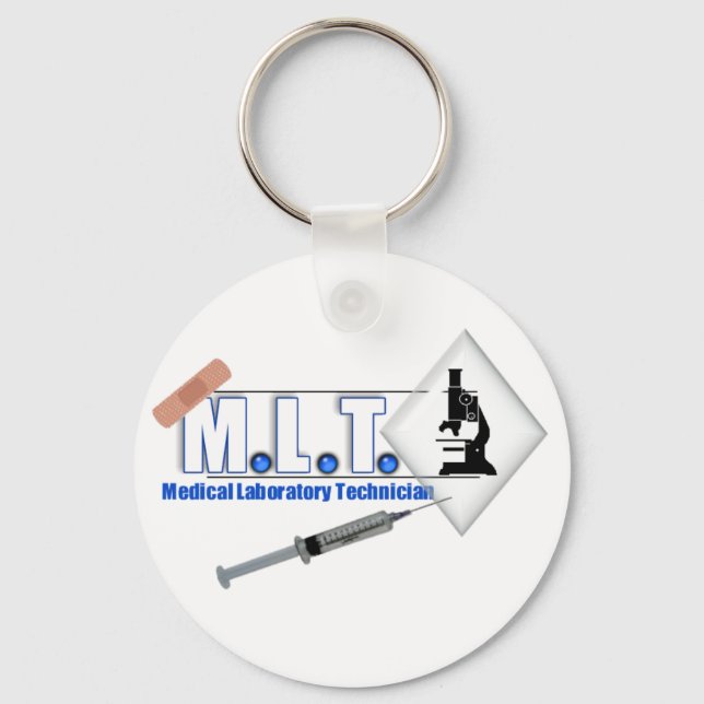 MLT-LOGOTYP W/ MICROSCOPE - MEDICAL LABORATORY TEC NYCKELRING (Framsida)