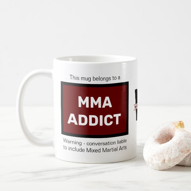 MMA Addict Add Your Name Monogram Initial Kaffemugg (Med munk)