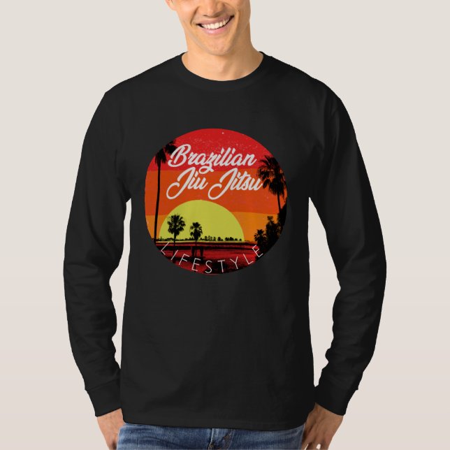 MMA Brazilian Jiu Jitsu BJJ Beach Lifestyle T Shirt (Framsida)