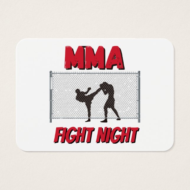 MMA Fight Night-text och siluett av två fighters Visitkort (Framsidan)