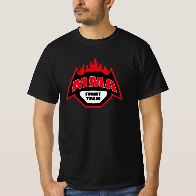 MMA Fight Team Fire Emblem T Shirt (Framsida)
