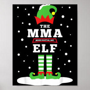 MMA Fighter Alv Matchande Familj Holiday Cute Snow Poster