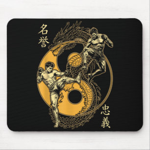 MMA Fighter Dragon Yin Yang Knä Kick Mixed Musmatta