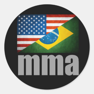 MMA Flaggor Sticker Runt Klistermärke