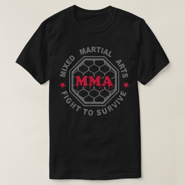 MMA MIXED MARTIAL ARTS CAGE T SHIRT BJJ 102 (Design framsida)
