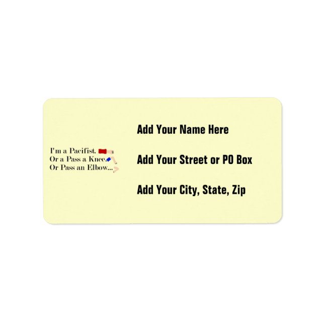 MMA Pacifist Humor Design Adressetikett (Framsidan)