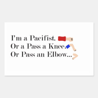 MMA Pacifist Humor Design Rektangulärt Klistermärke