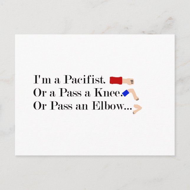 MMA Pacifist Humor Design Vykort (Framsida)