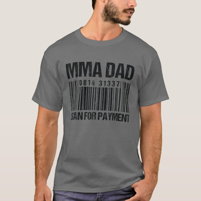 MMA Pappa Scan for Payment - Barcode MMA Pappa T Shirt (Framsida)
