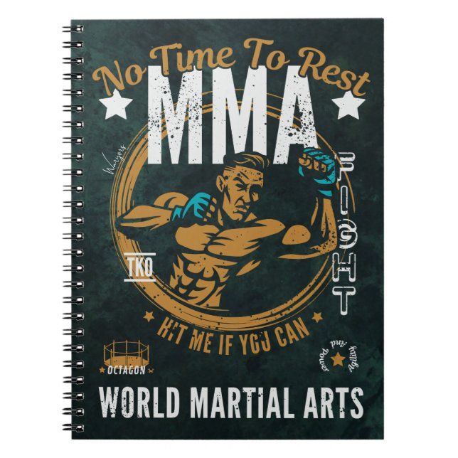 MMA Spiral-anteckningsbok - Ingen tid att vila Anteckningsbok (Framsidan)