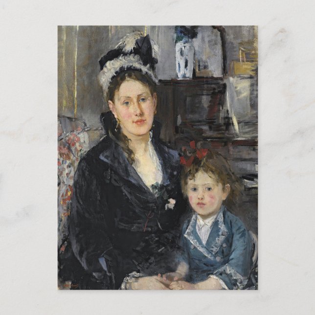 Mme Boursier och hennes dotter | Berthe Morisot Vykort (Framsida)