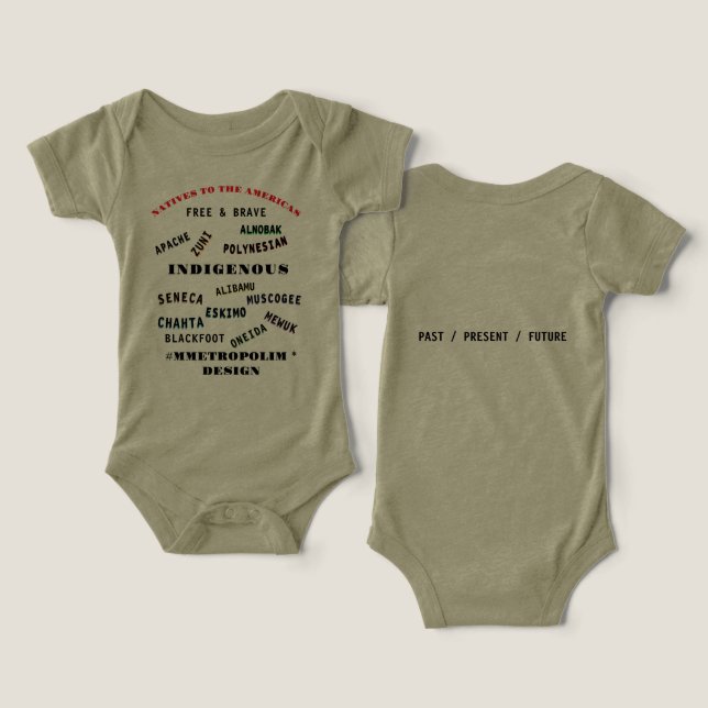 MMETROPOM UNISEX /0-24M INDIGENOUS NAMN T SHIRT (Design fram och bak)
